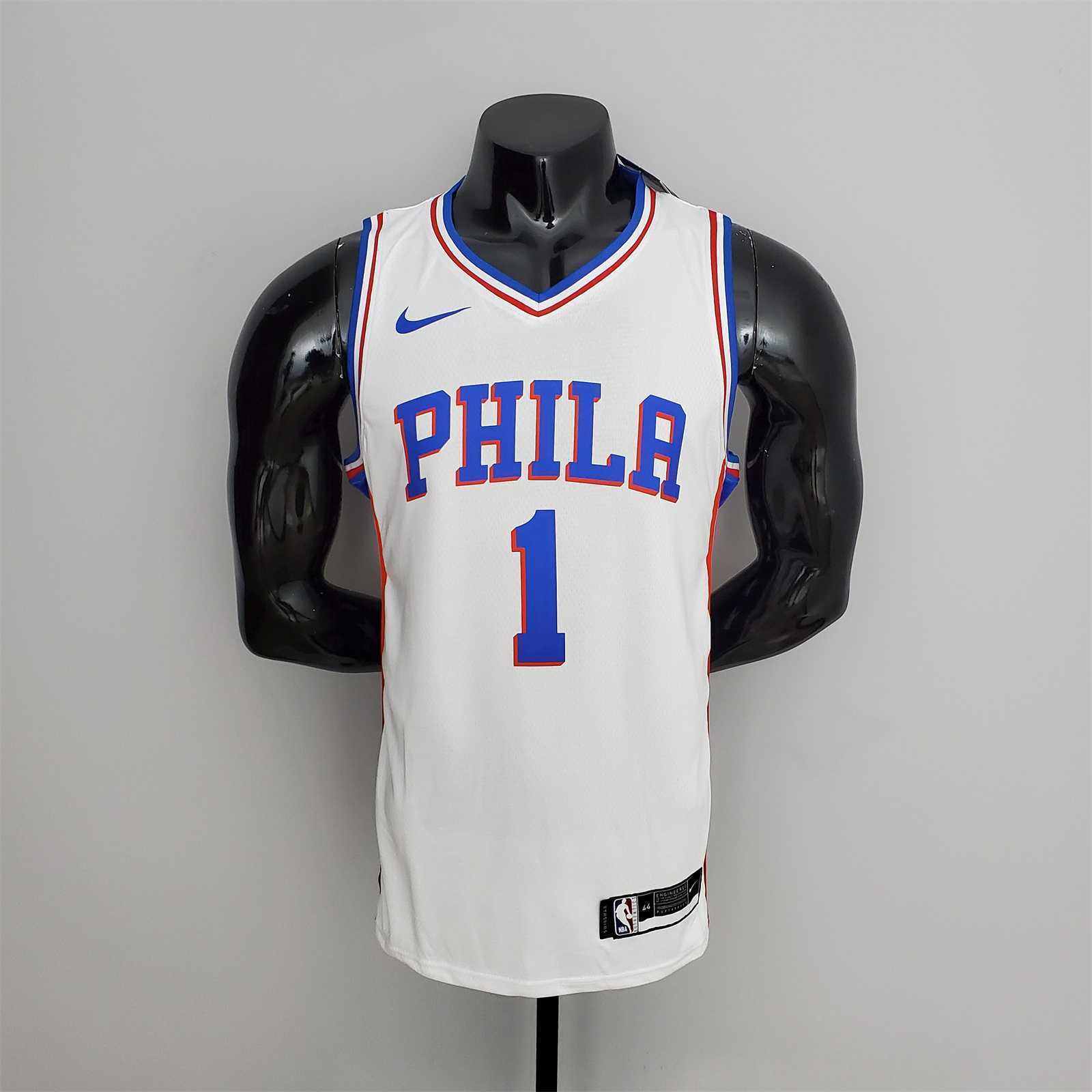 76ers Harden #1 V-Neck White