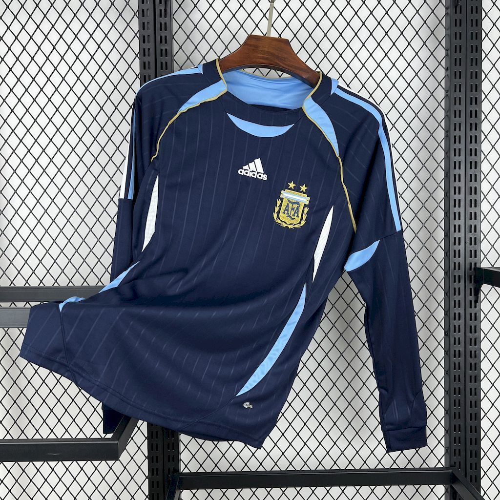 2006 Argentina Away Long Sleeve Retro Kit Vintage Shirt AAAAJersey Supplier Yupoo