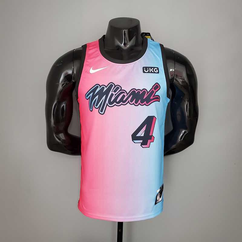 New Miami Heat OLADIPO#4 City Edition Pink Blue Gradient Color