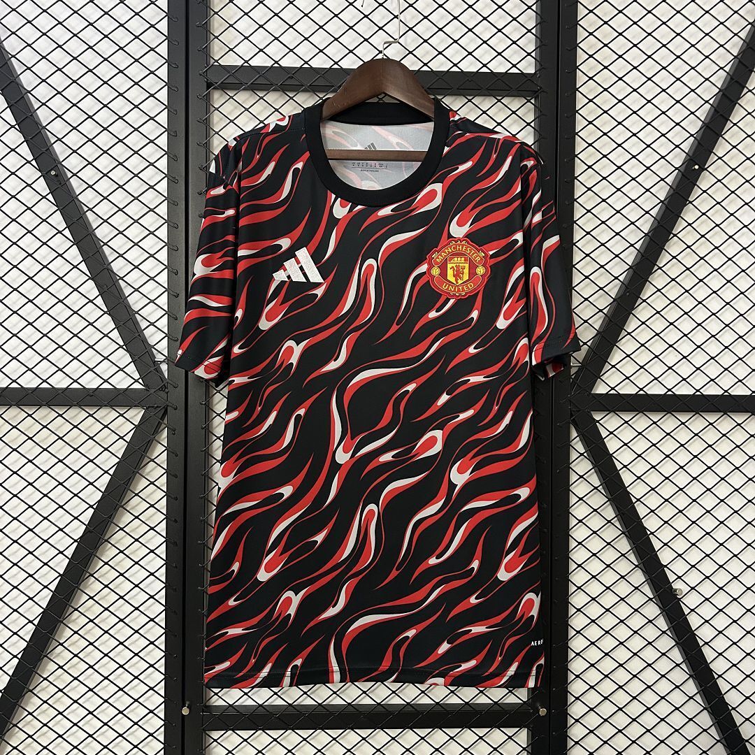 25-26 Manchester United Pre-Match Red Kit Soccer T-Shirt AAAAJersey Dropship Yupoo