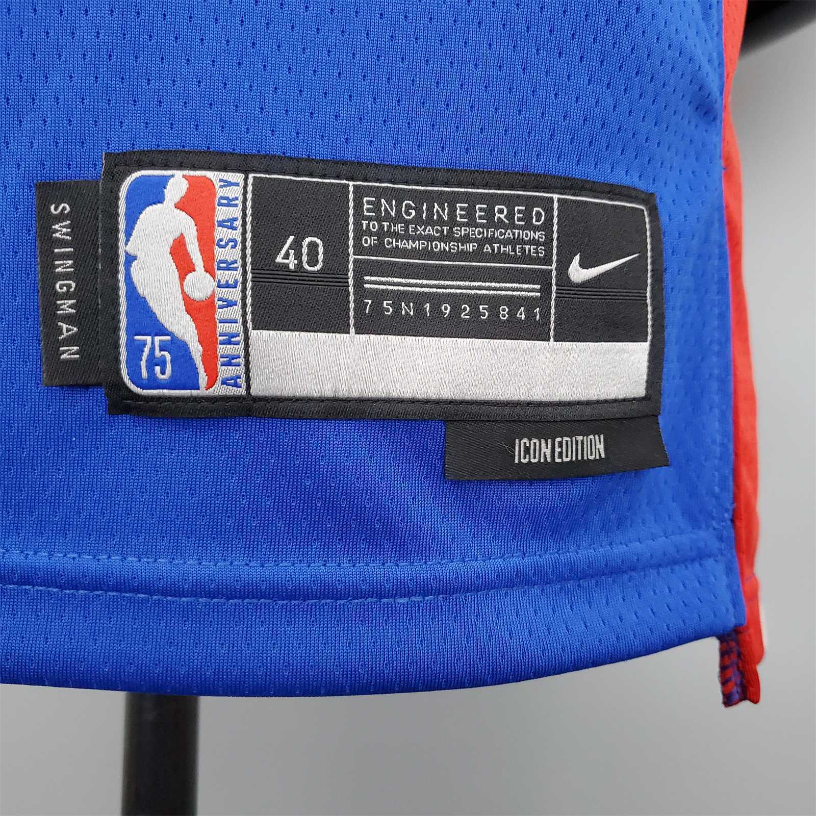 75th Anniversary Iverson #1 Pistons Blue 2