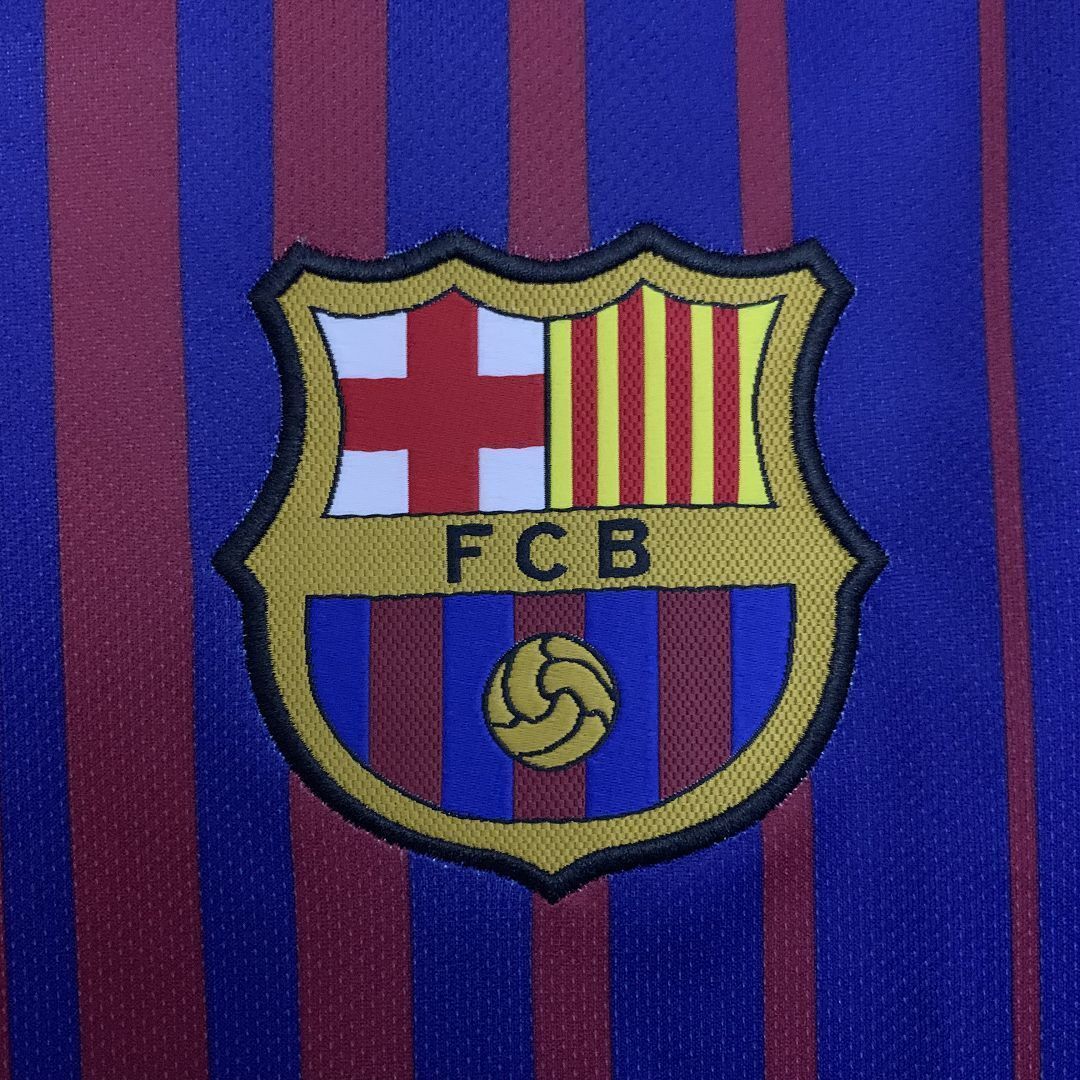 17-18 Barcelona Home Retro Long Sleeve Kit Vintage Shirt AAAAJersey Wholesale Yupoo 5