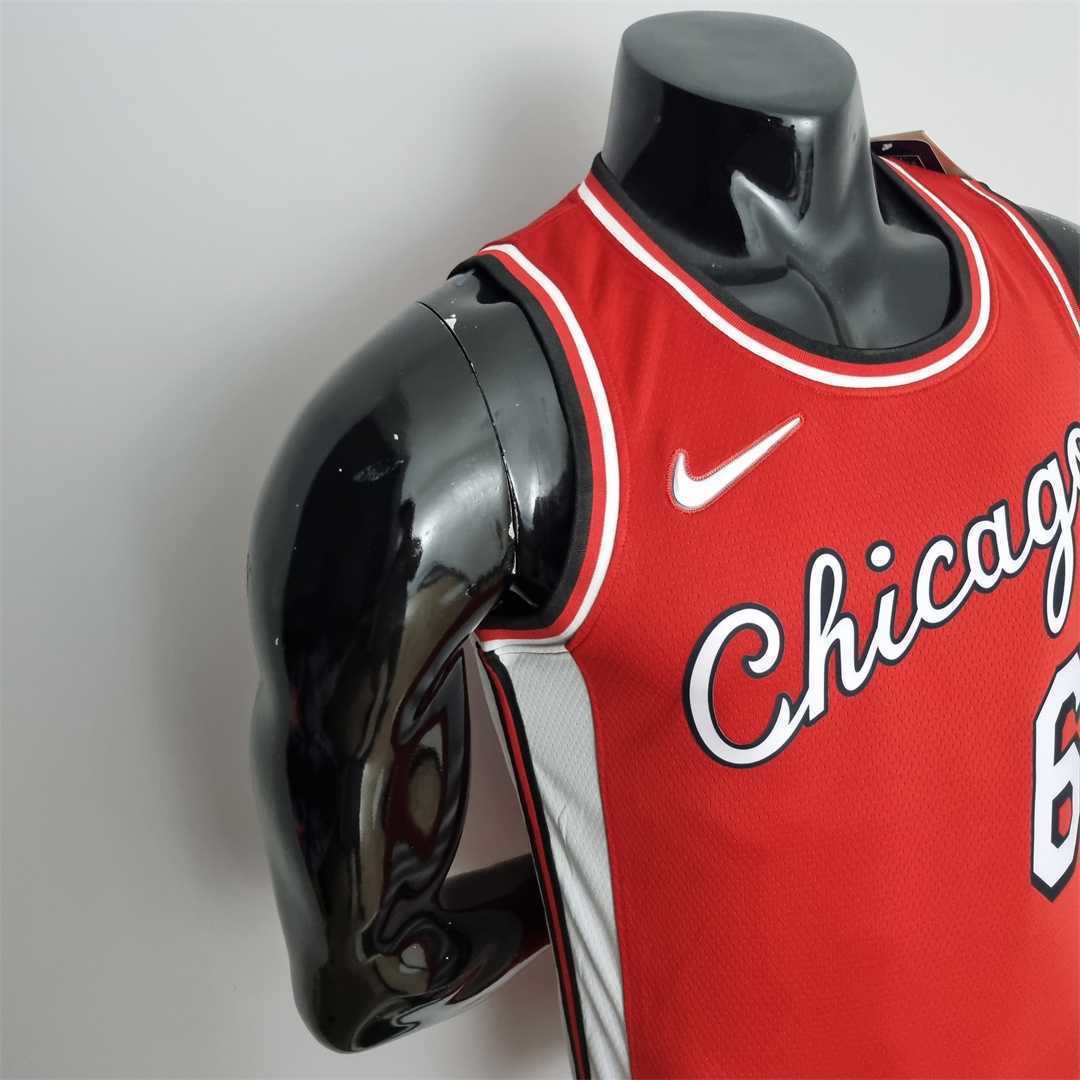 75th Anniversary 2022 Season Chicago Bulls CARUSO #6 City Edition Red NBA Jersey 2