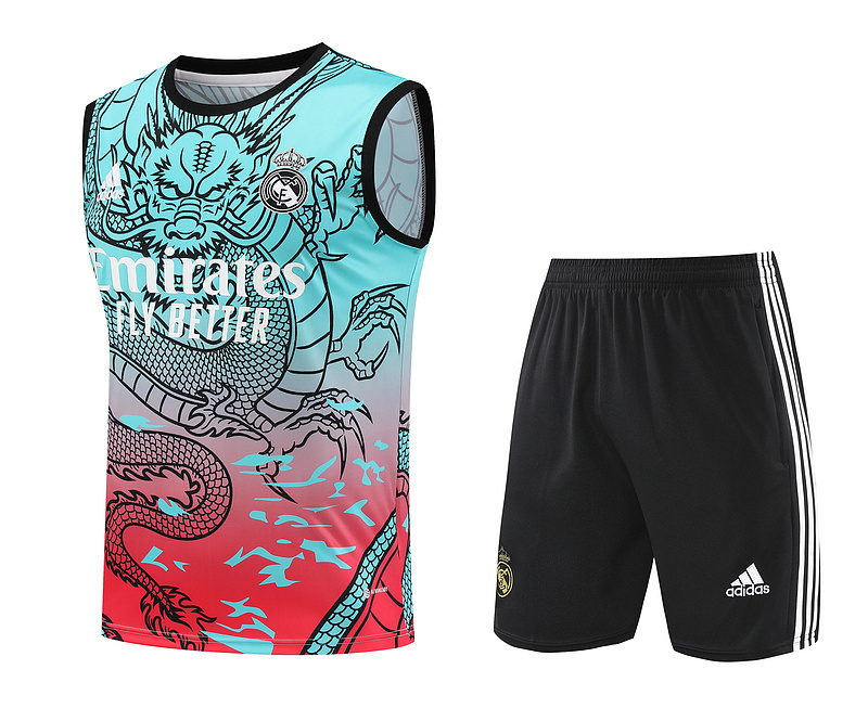 24-25 Real Madrid Dragon Training Vest Kits(Top+Shorts) Football Replicas Yupoo