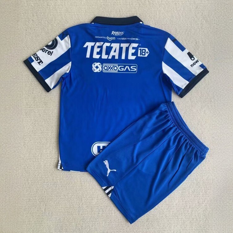 23-24 Rayados Monterrey Home Kids Kits Children Shirt Soccer Jerseys Yupoo 1