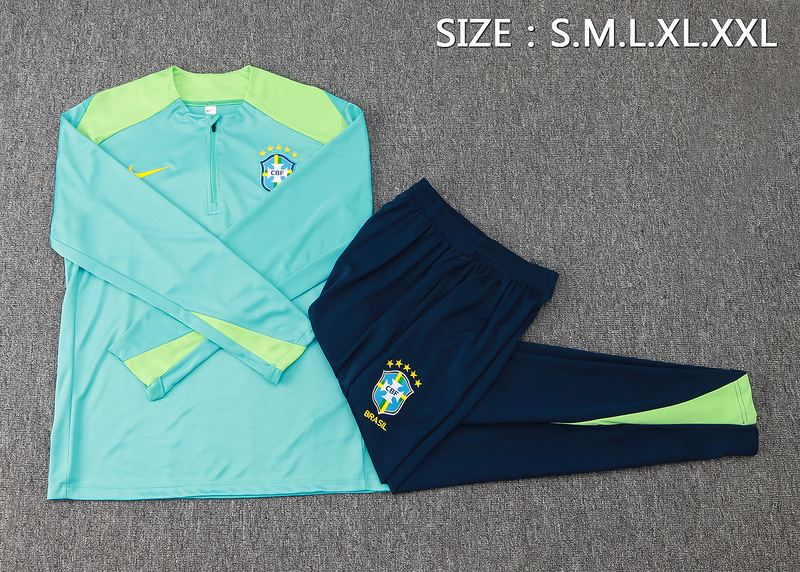 2024 Brazil Long Sleeve Training Suit Football Shirts 1