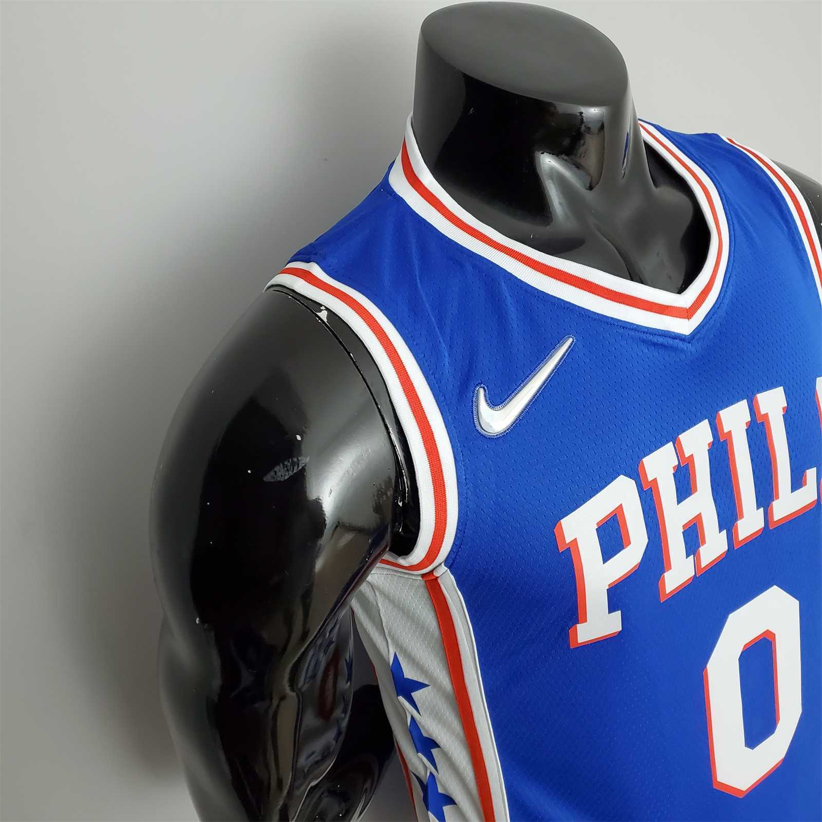 75th Anniversary Philadelphia 76ers MAXEY#0 Blue NBA Jersey 2
