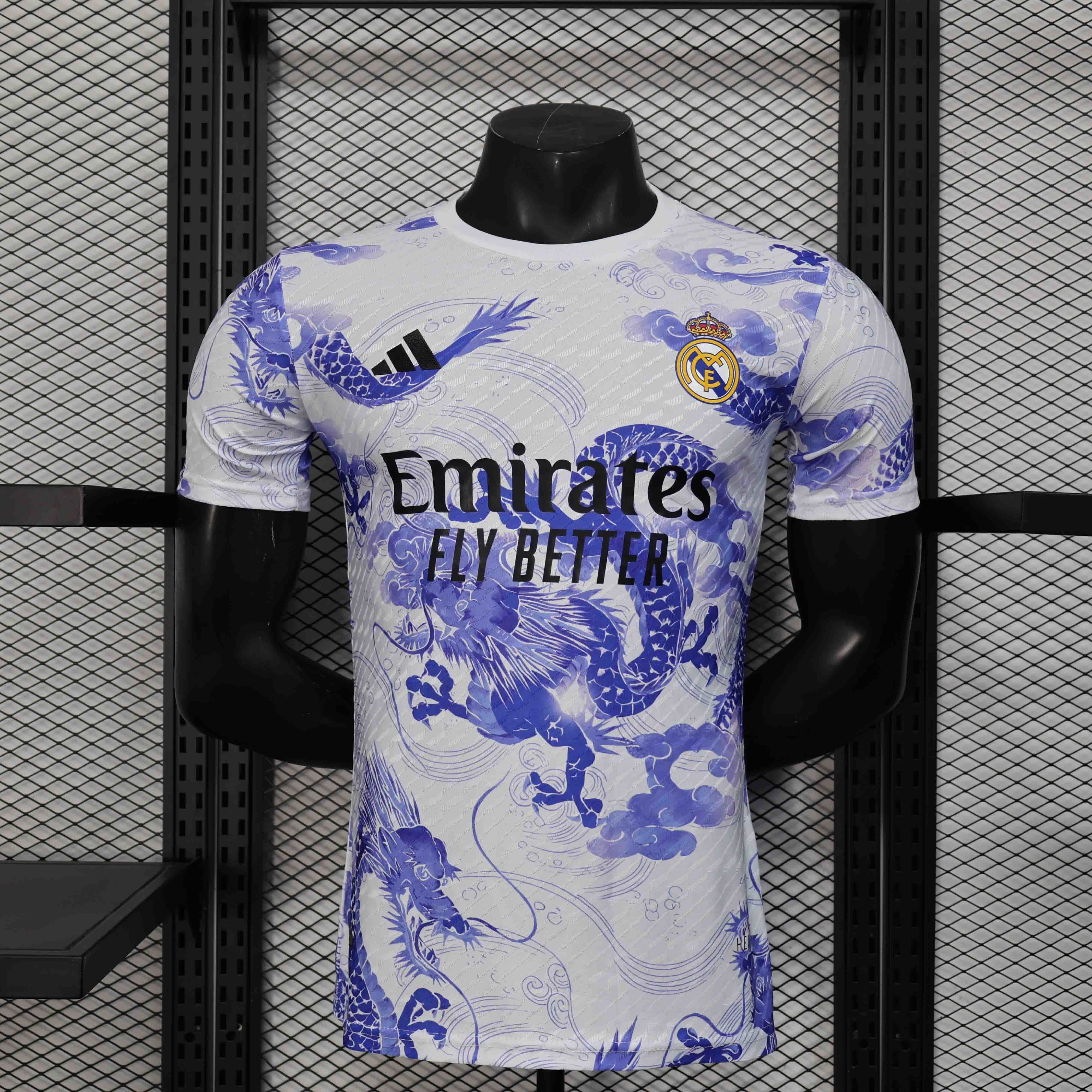 25-26 Real Madrid White Purple Dragon Special Edition Player Version Shirt AAAAJersey Supply Yu