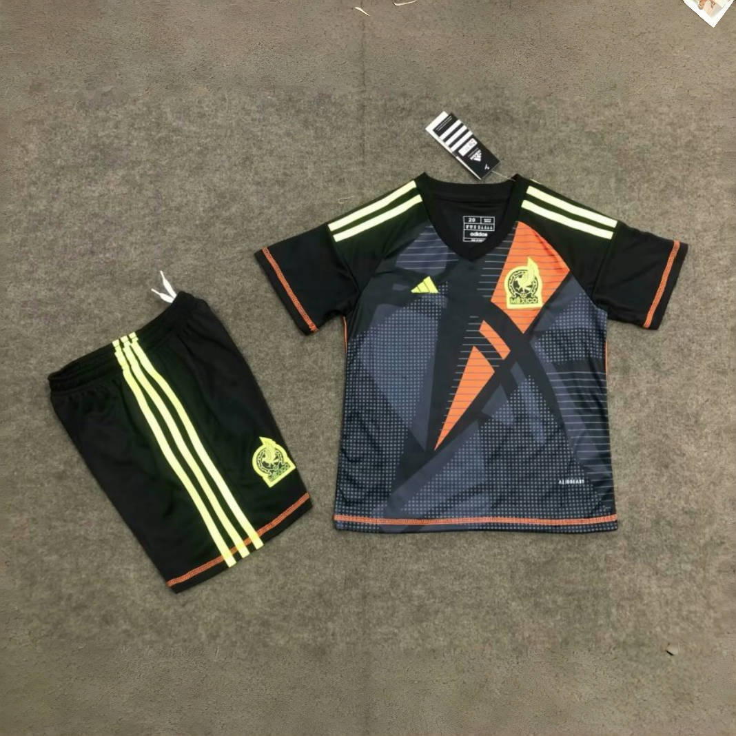2024 Mexico Goalkeeper Kid Kits Black Children Sets Football AAAAJersey Yupoo