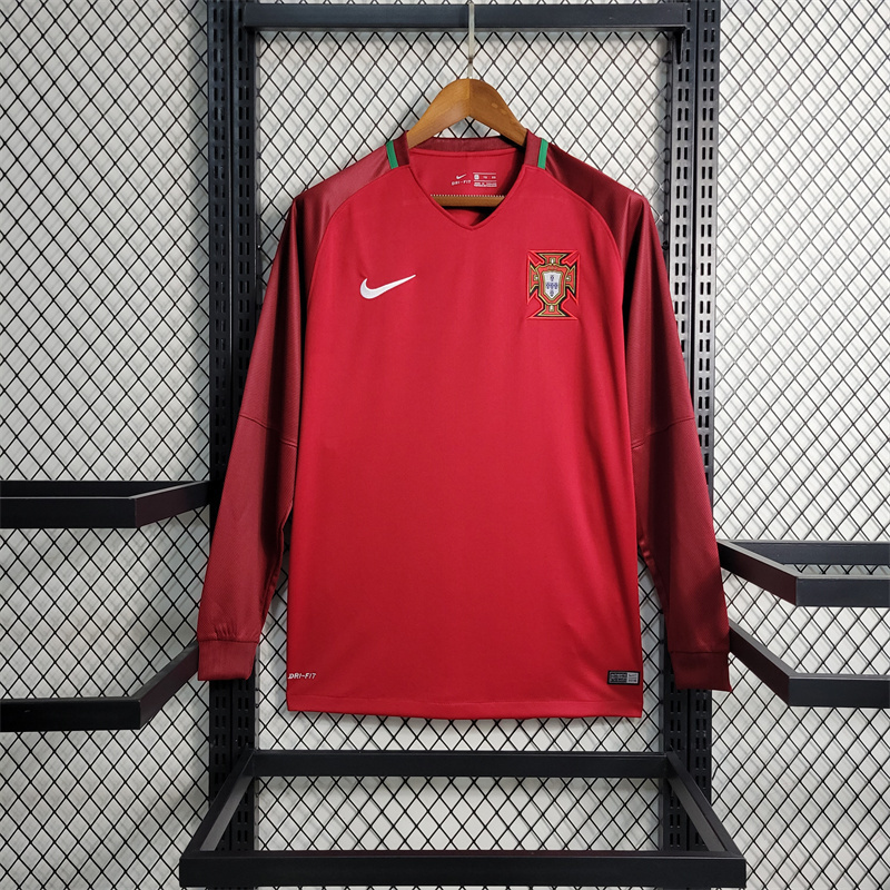 16-17 Retro Portugal Home Long Sleeve Size S-XXL