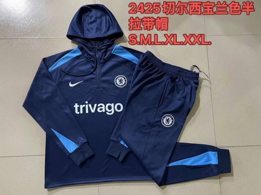 24-25 Chelsea Hoodie Long Sleeve Training Suit Football Shirts 3