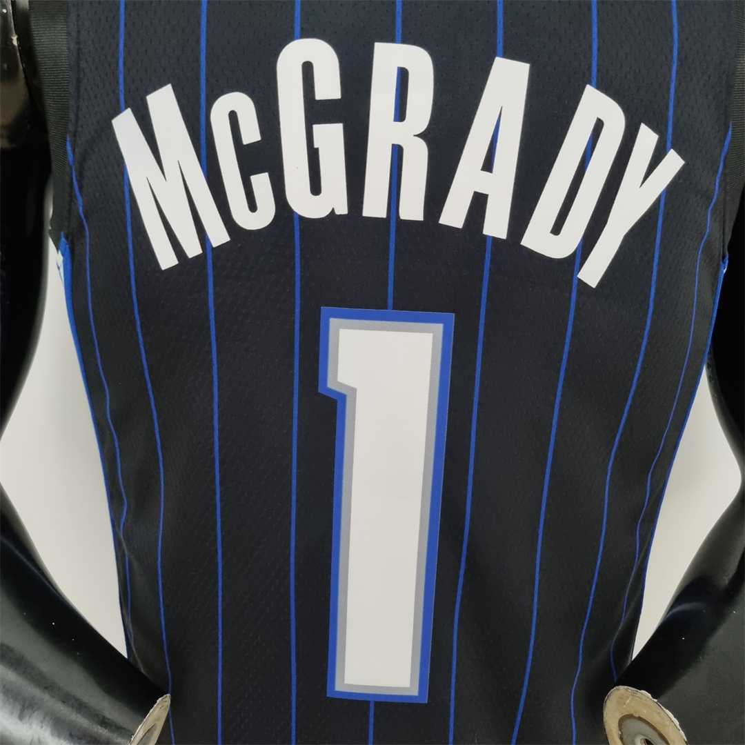 75th Anniversary McGrady #1 Orlando Magic Black NBA Jersey 10