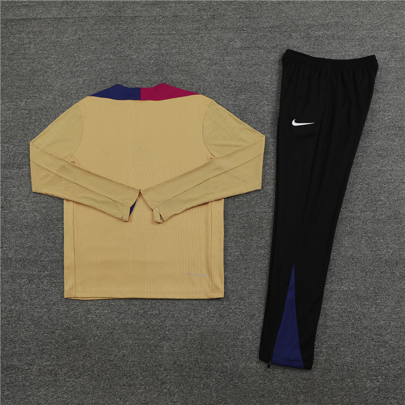 24-25 Barcelona Gold Player Long Sleeve Training Suit Football Shirts 2