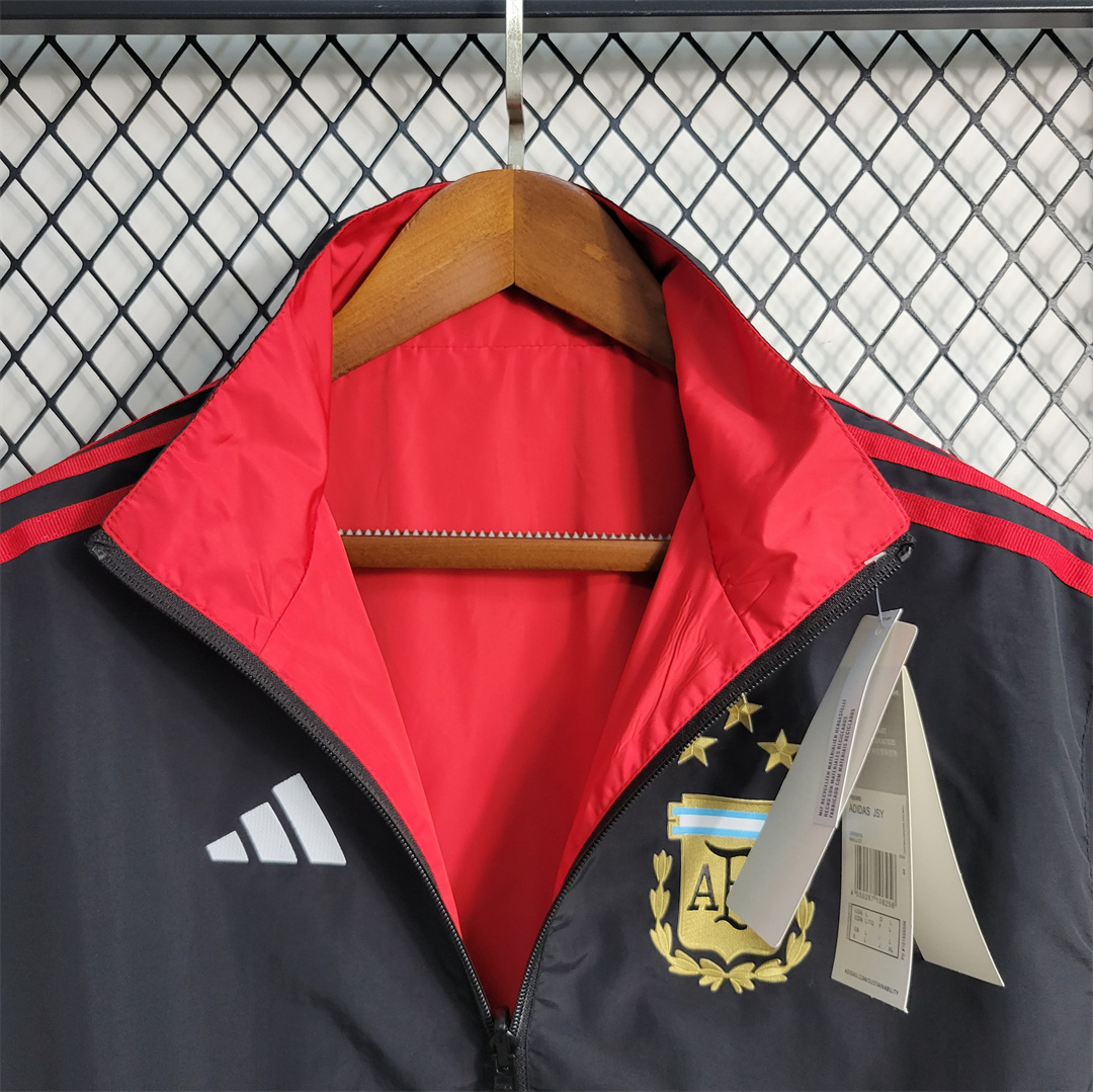 2024 Argentina Red and Black Reversible Windbreaker Double-Sides Jacket Supllier Yupoo 4