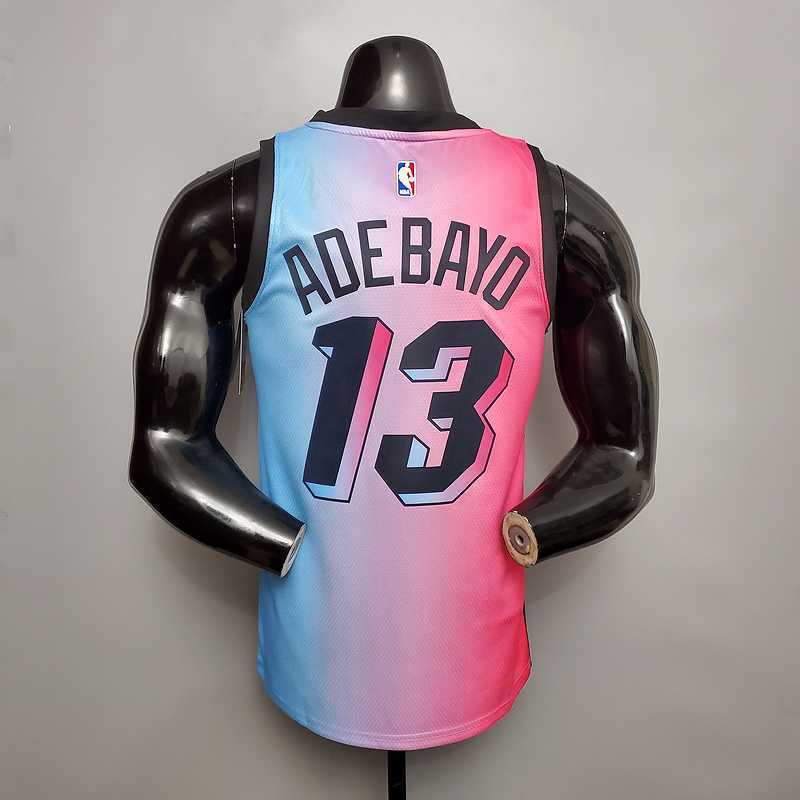 New Miami Heat ADEBAYO#13 City Edition Pink Blue Gradient Color 6