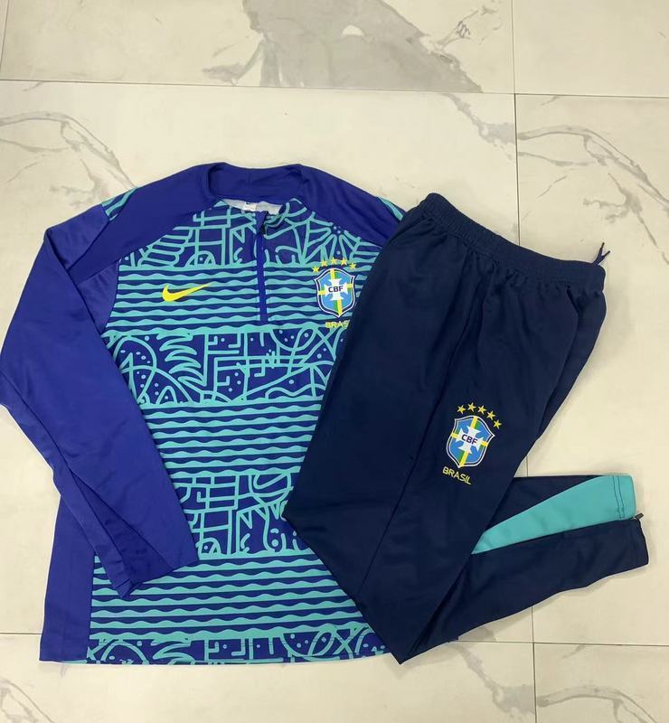 2024 Brazil Long Sleeve Training Suit Football Shirts 2