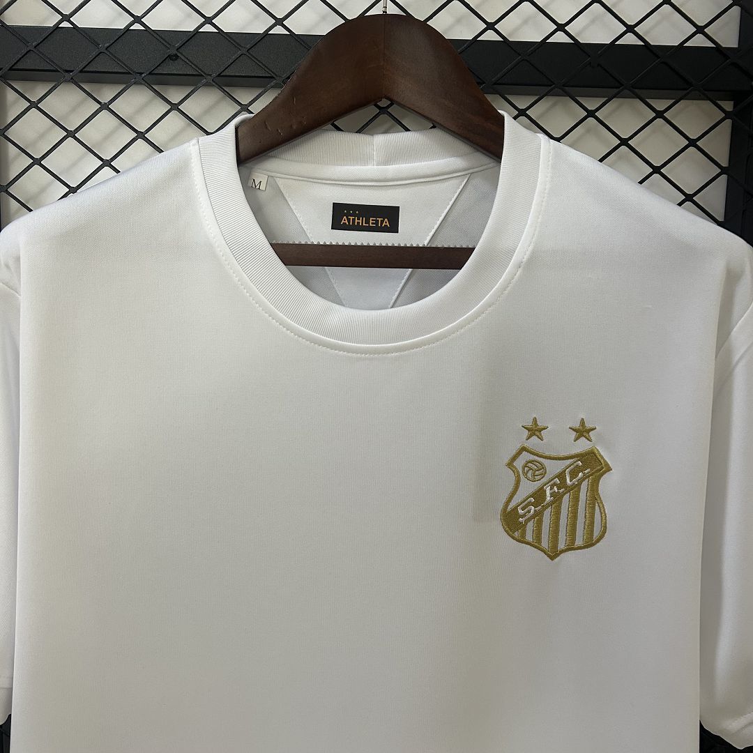 25-26 Santos Pelé White Kit Soccer T-Shirt AAAAJersey Dropship Yupoo 1