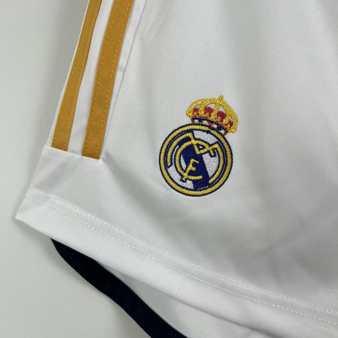 23-24 Real Madrid Home Shorts White Pants Cheap Football Kit 2
