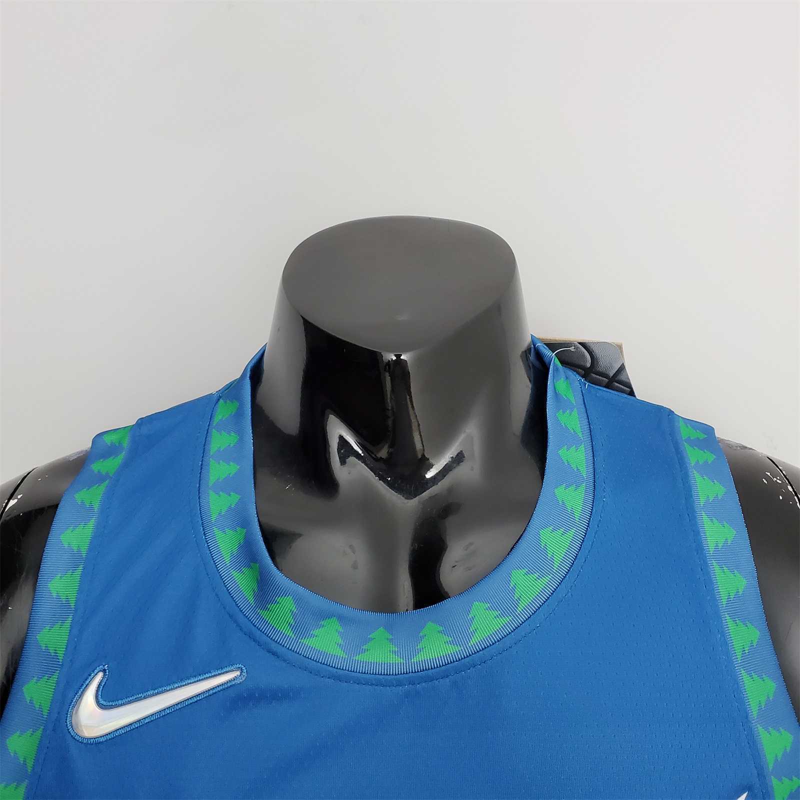 75th Anniversary 2202 Season EDWARDS#1 Minnesota Timberwolves City Edition Blue NBA Jersey 1