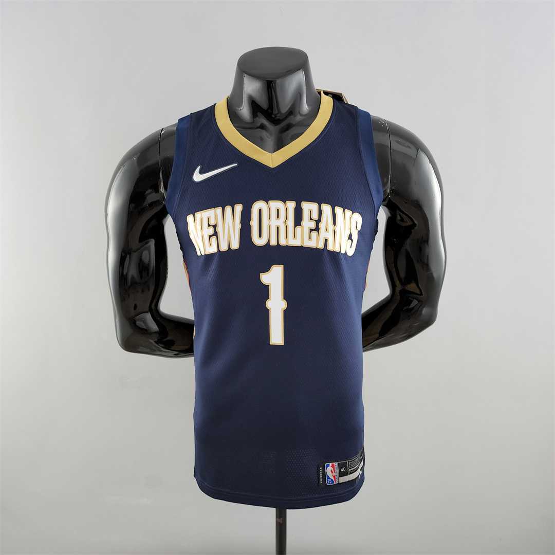 75th Anniversary New Orleans Pelicans Williams #1 Navy Blue NBA Jersey