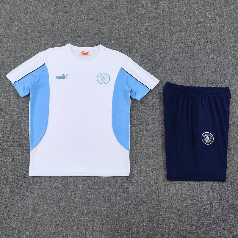 25-26 Manchester City White&Blue Training Kits Football Tracksuits 1