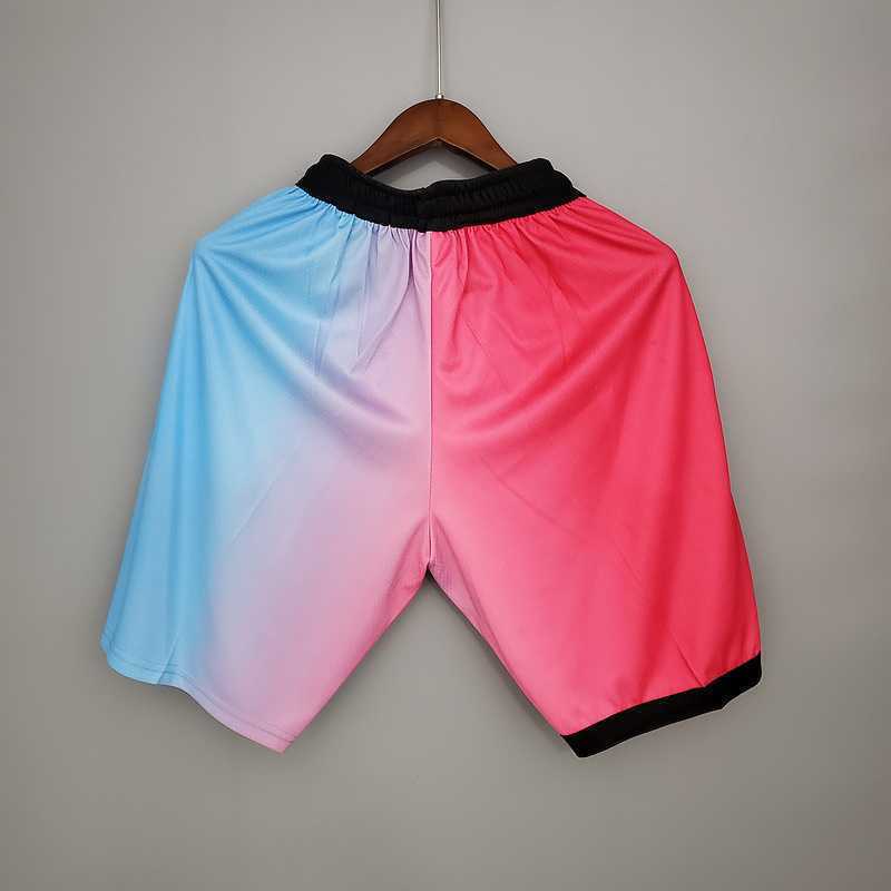 New Miami Heat Shorts City Edition Pink Blue Gradient Color 6