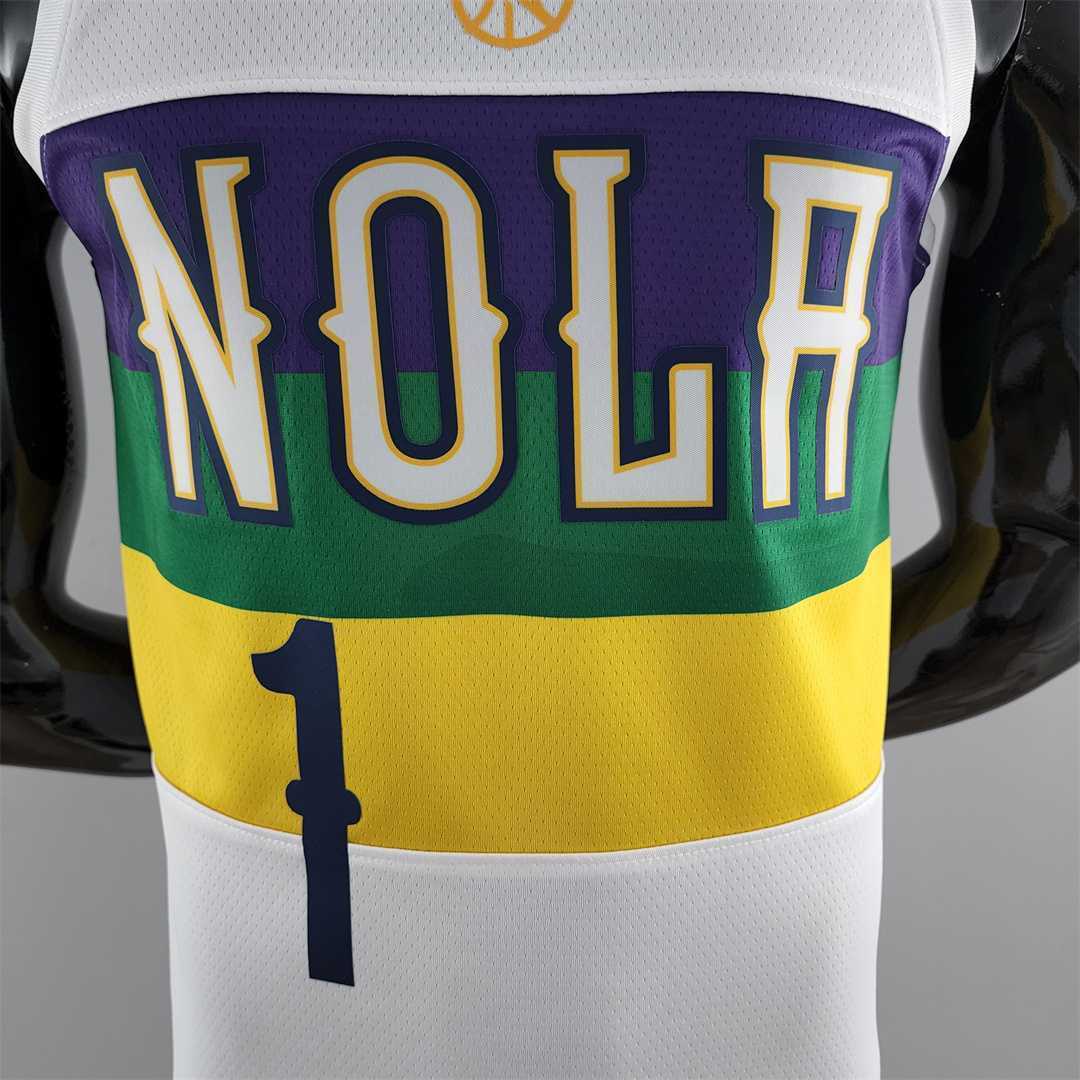 2018 New Orleans Pelicans WLLIAMSIN#1 Urban Edition White NBA Jersey 8
