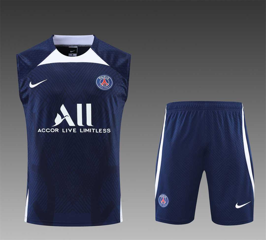 22-23 PSG vest training suit kit dark blue 4