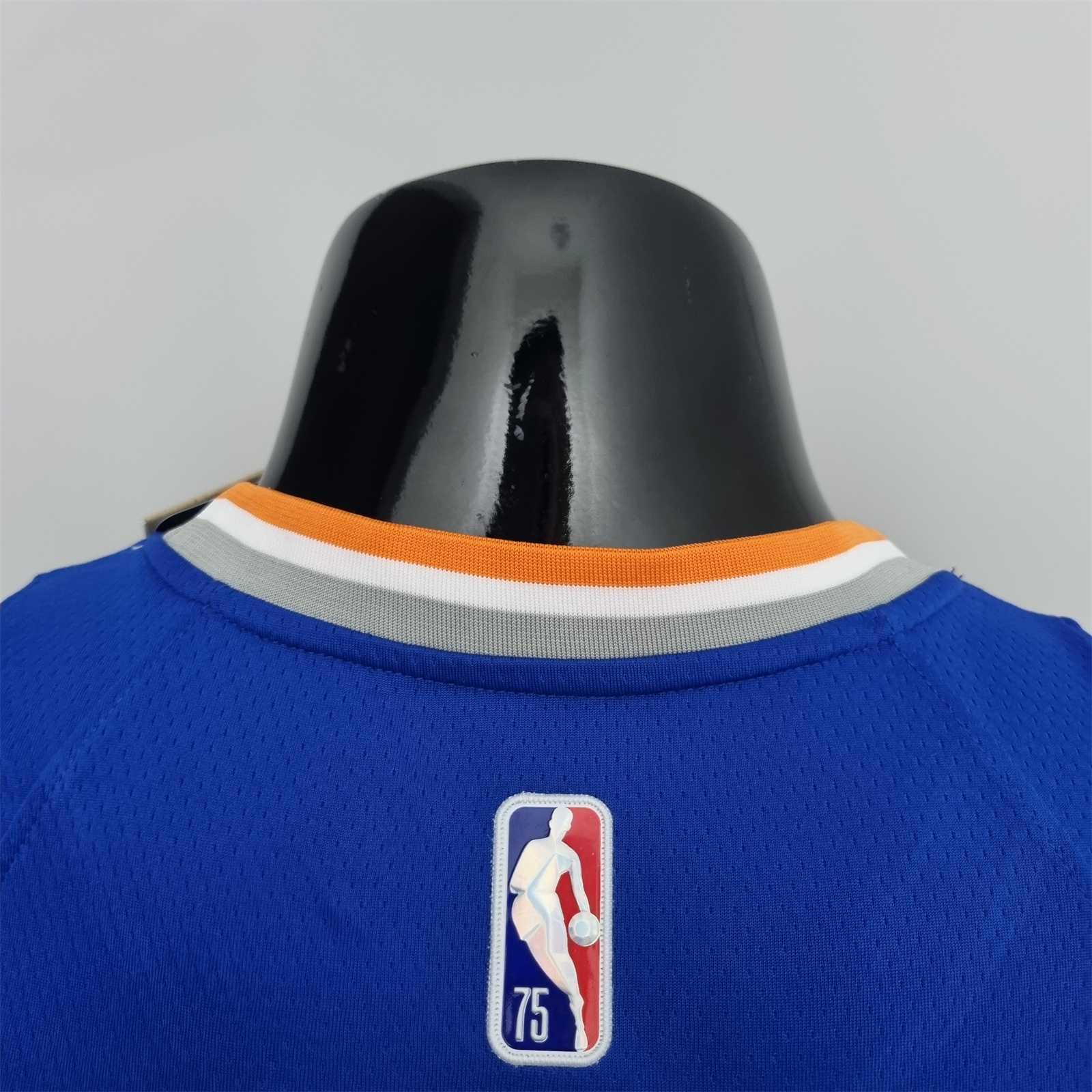 75th Anniversary Ross #4 New York Knicks Blue NBA Jersey 8