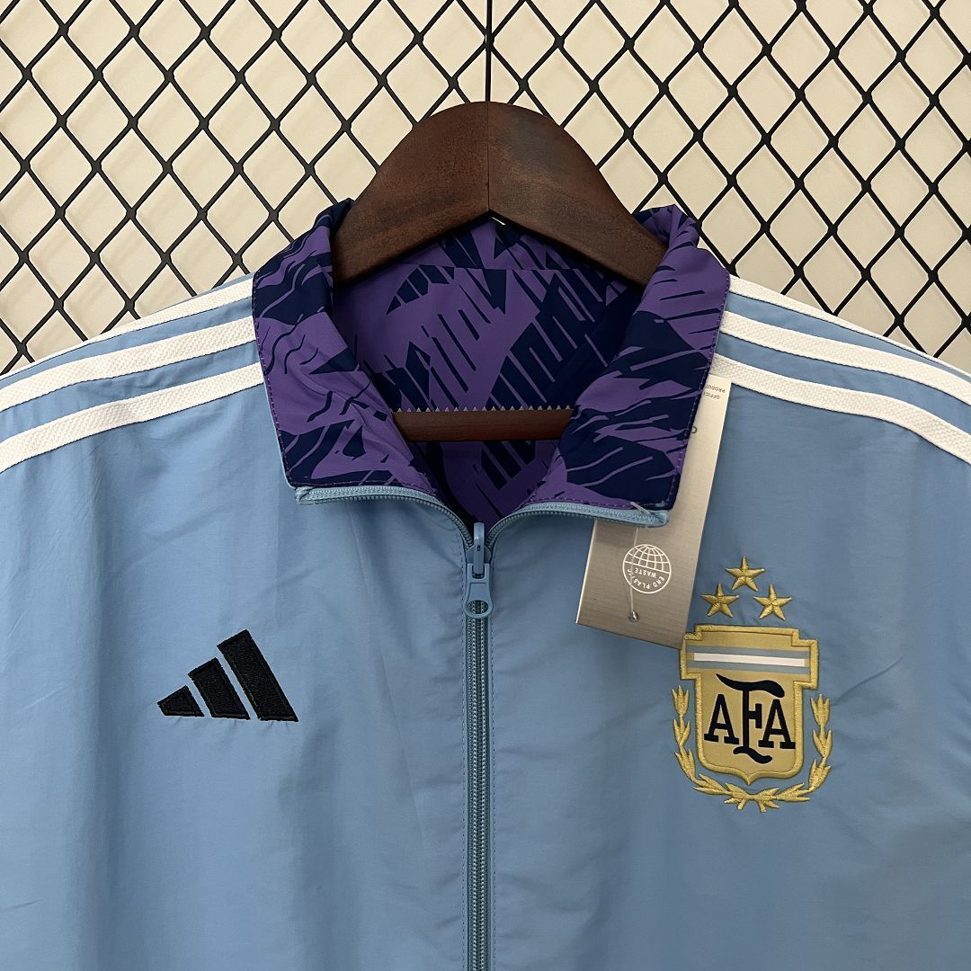2024 Argentina Blue and Purple Reversible Windbreaker Double-Sides Jacket Football Replicas Yup 6