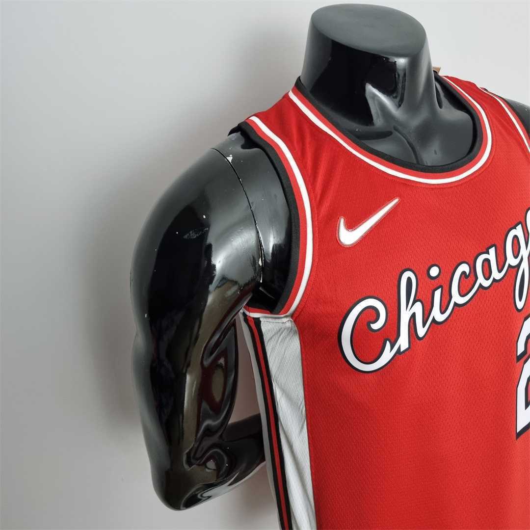 75th Anniversary 2022 Season Chicago Bulls BALL #2 City Edition Red NBA Jersey 7