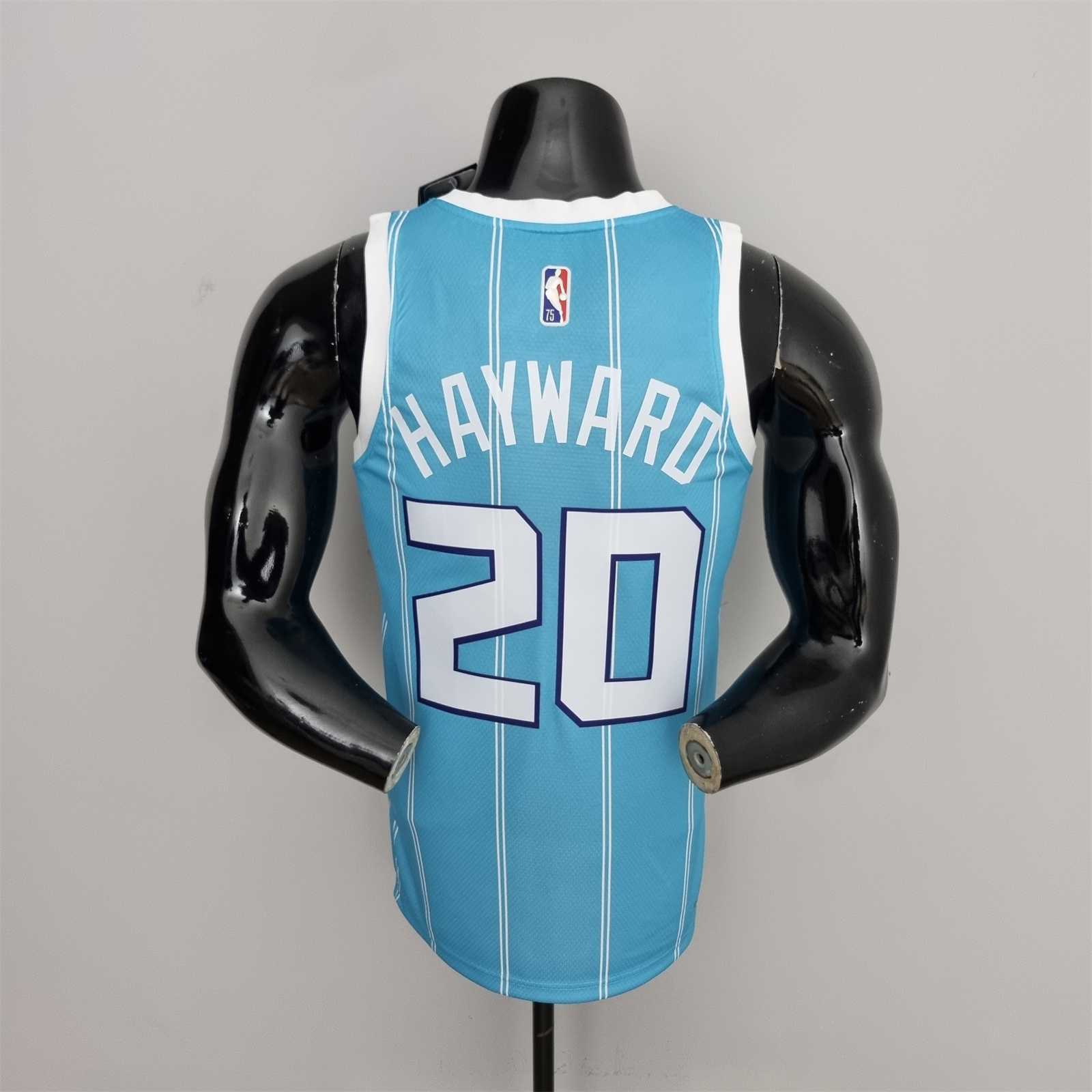 75th Anniversary Hayward #20 Charlotte Hornets Blue NBA Jersey 5