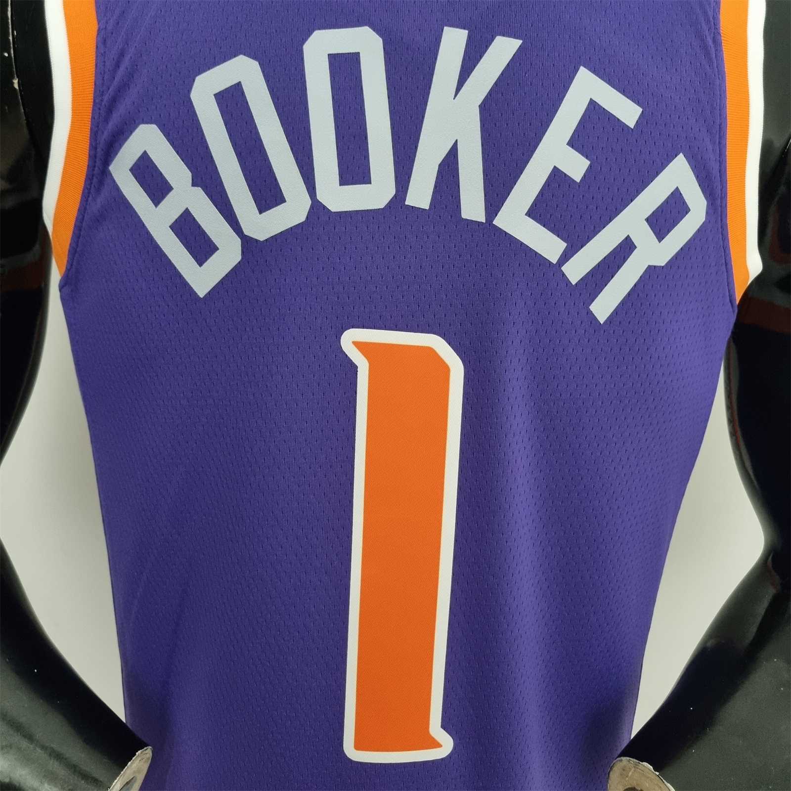75th Anniversary Booker #1 Phoenix Suns Purple NBA Jersey 1