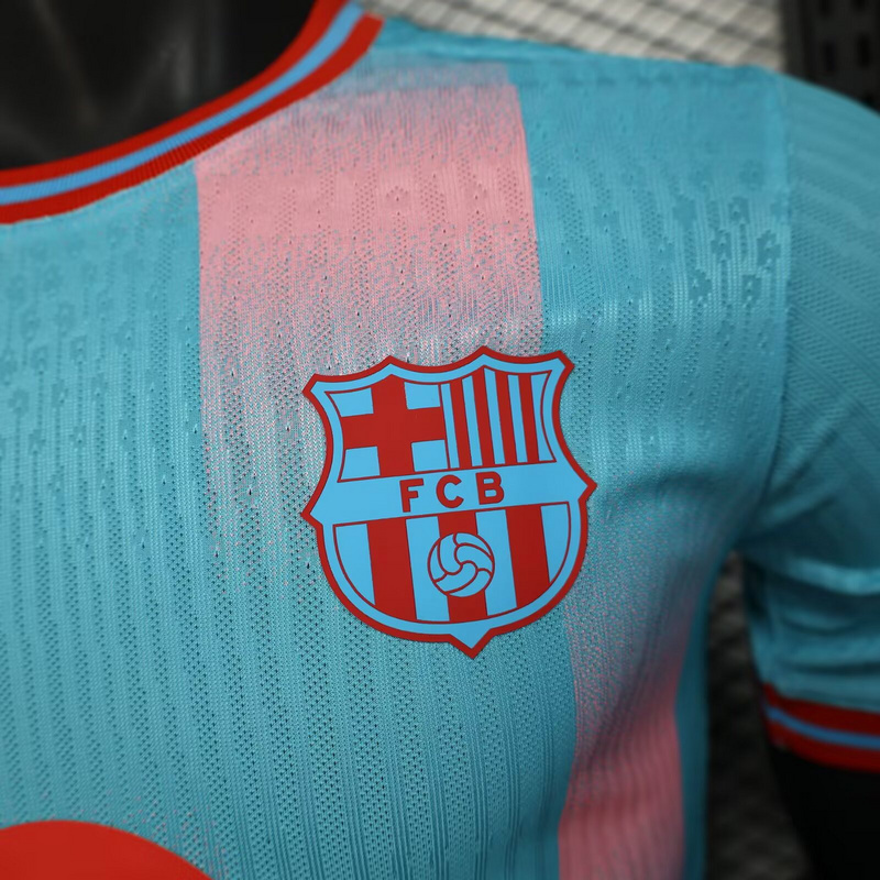 25-26 Barcelona Blue&Pink Special Edition Kit Player Version Shirt Soccer AAAAJersey Yupoo 2
