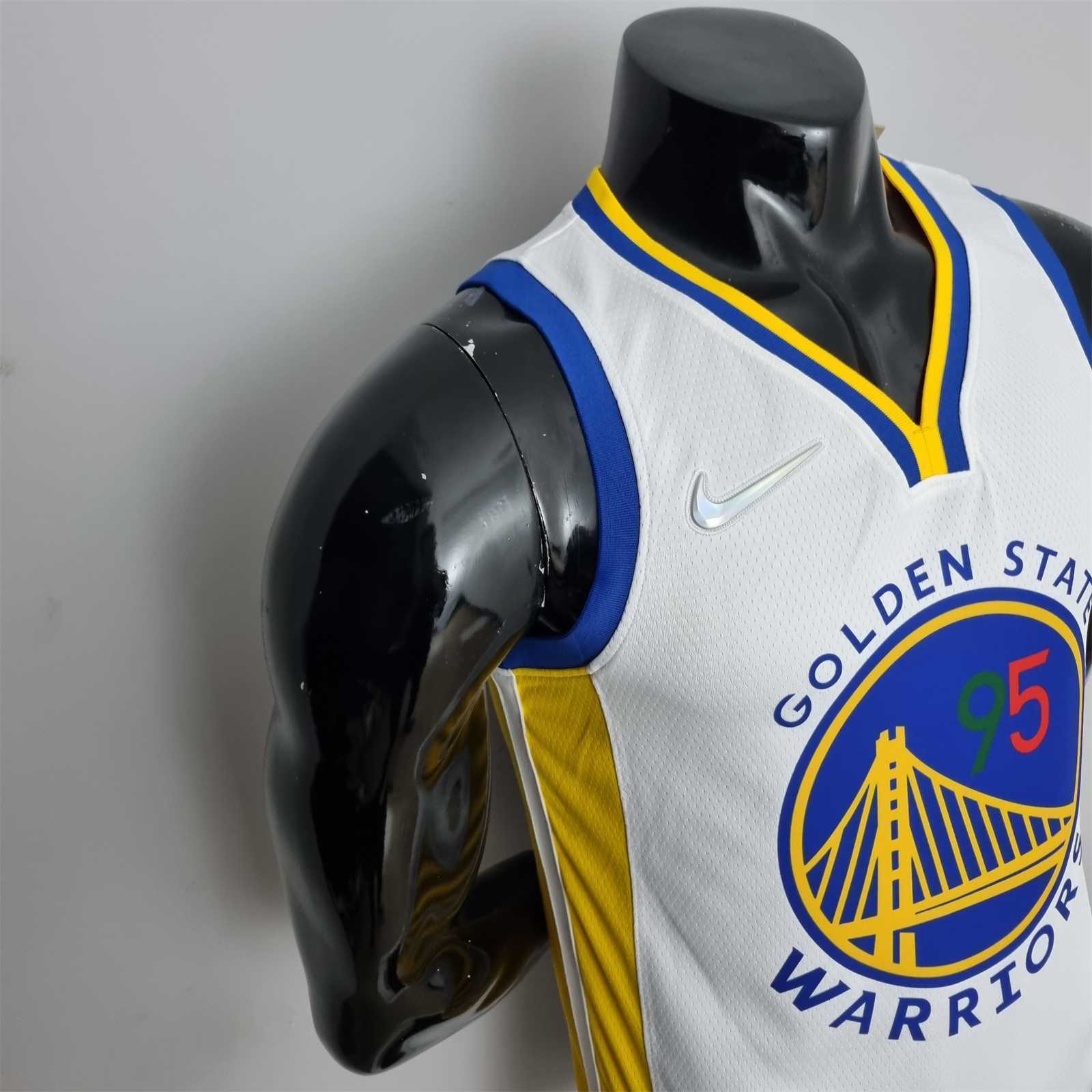 75th Anniversary Toscano#95 Golden State Warriors Mexico Exclusive White NBA Jersey 6