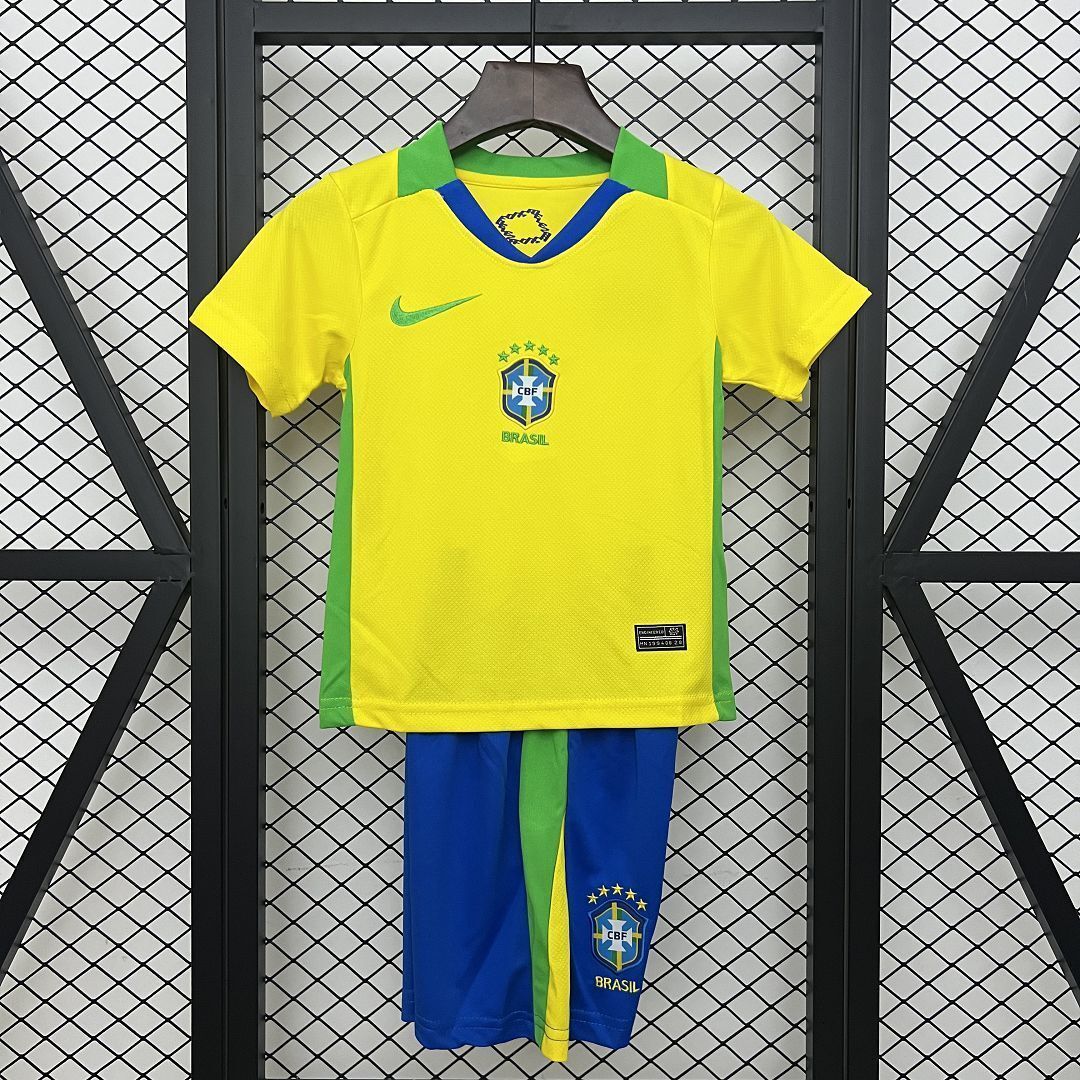 2025 Brazil Home Kid Kits Youth Apparels AAAAJersey Wholesale Yupoo
