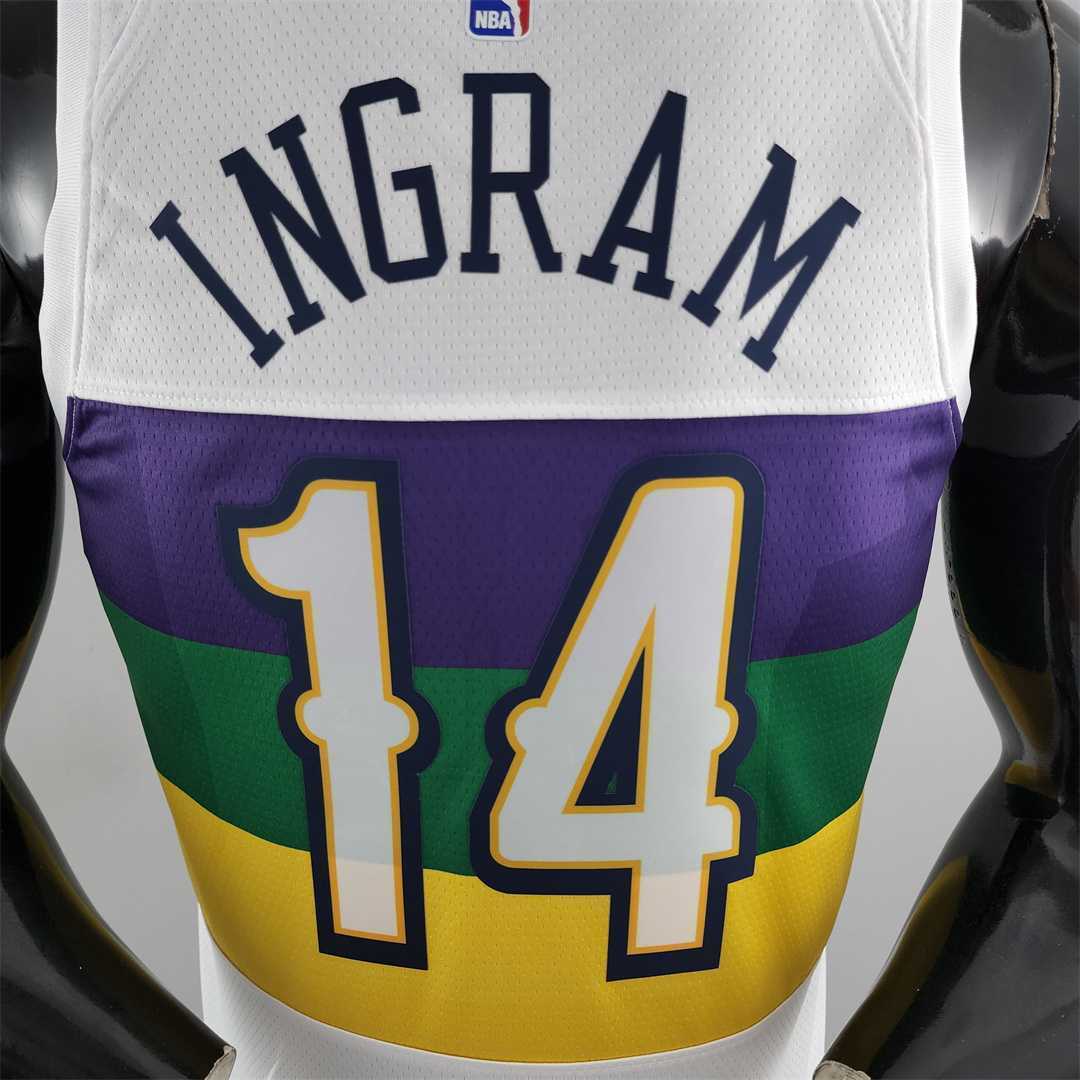 2018 New Orleans Pelicans INGRAM #14 Urban Edition White NBA Jersey 4