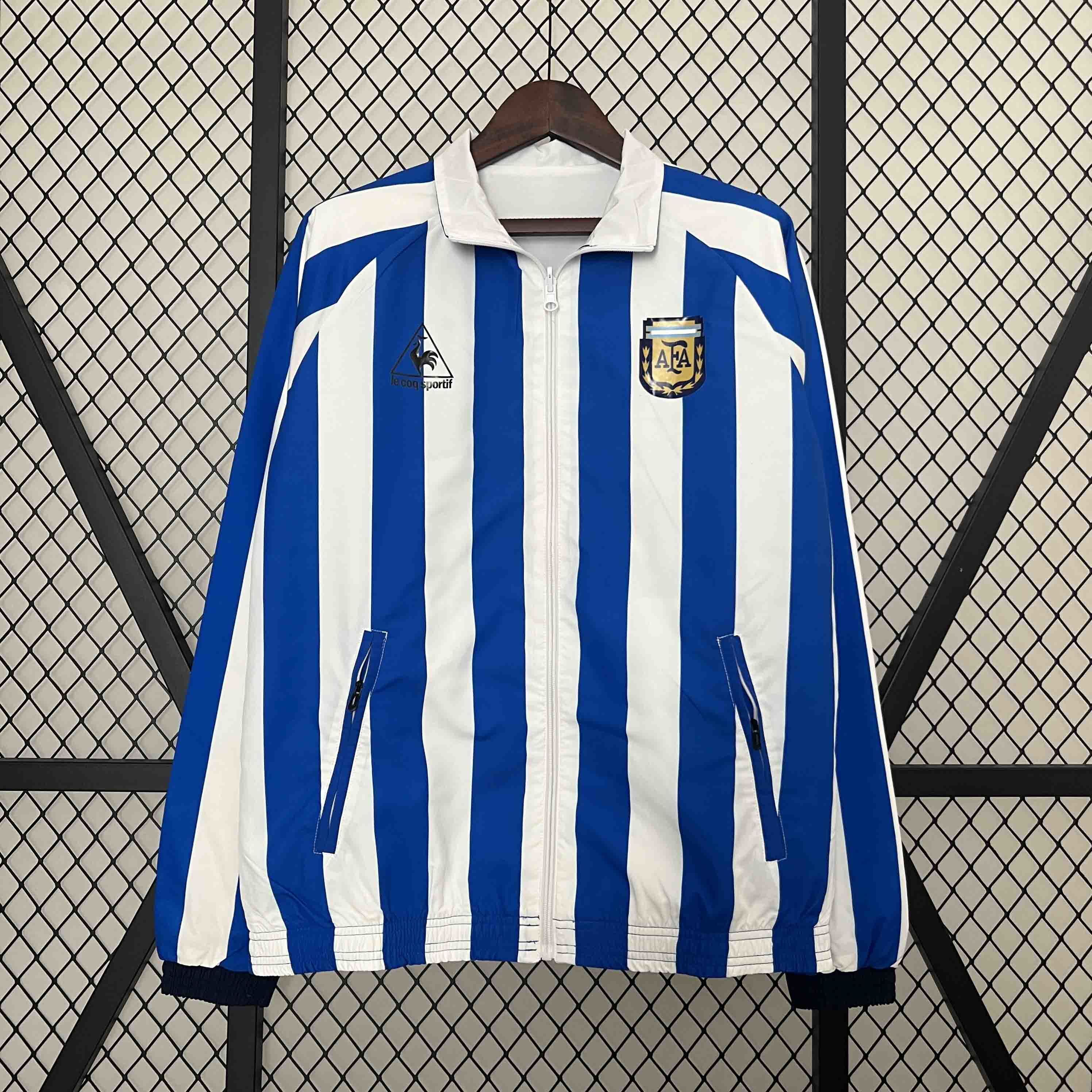 2024 Argentina Trench Coat Reversible White&Blue Double-Sides Jacket AAAAJersey Wholesale Yupoo 6