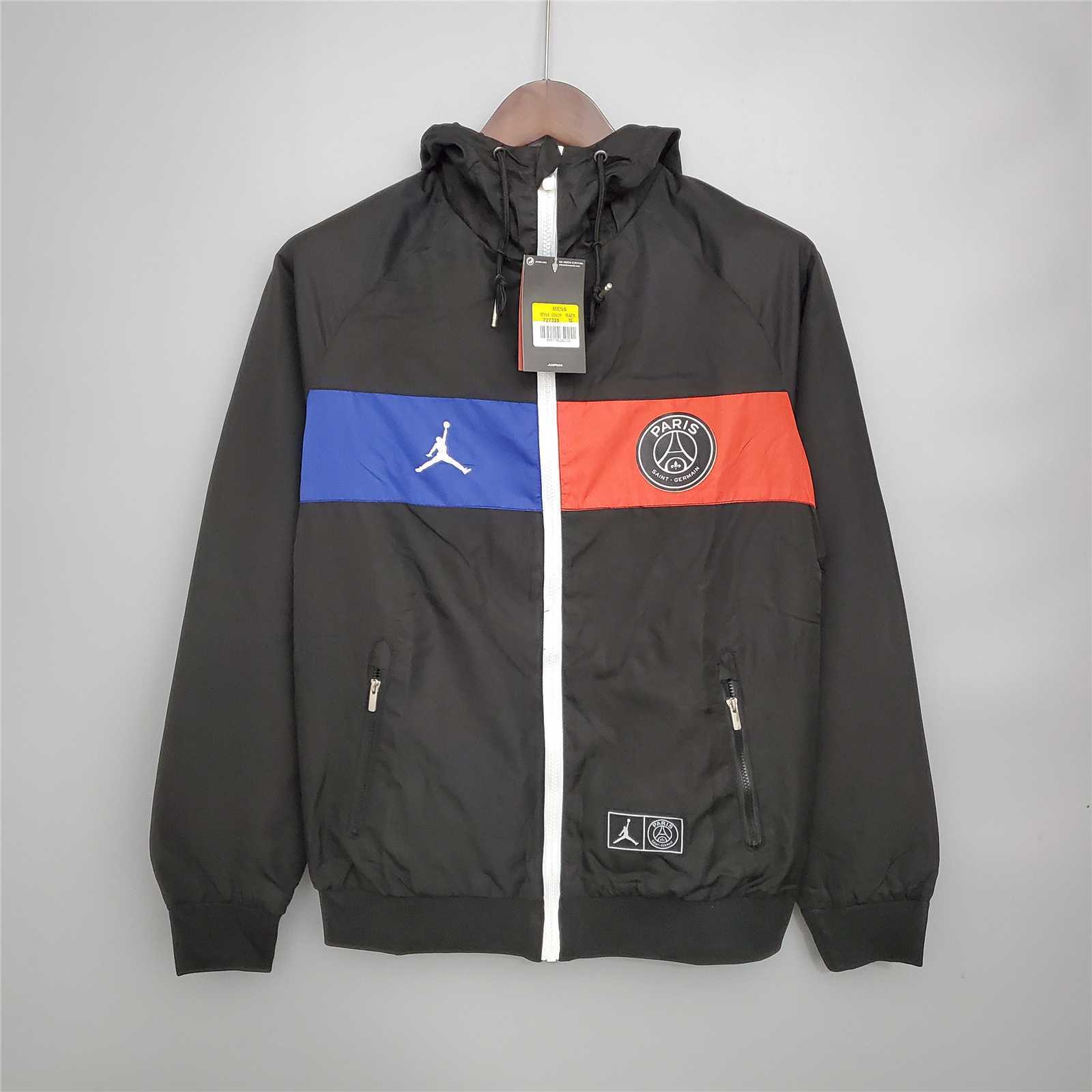 20-21 PSG Black and Blue&amp;Red Windbreaker