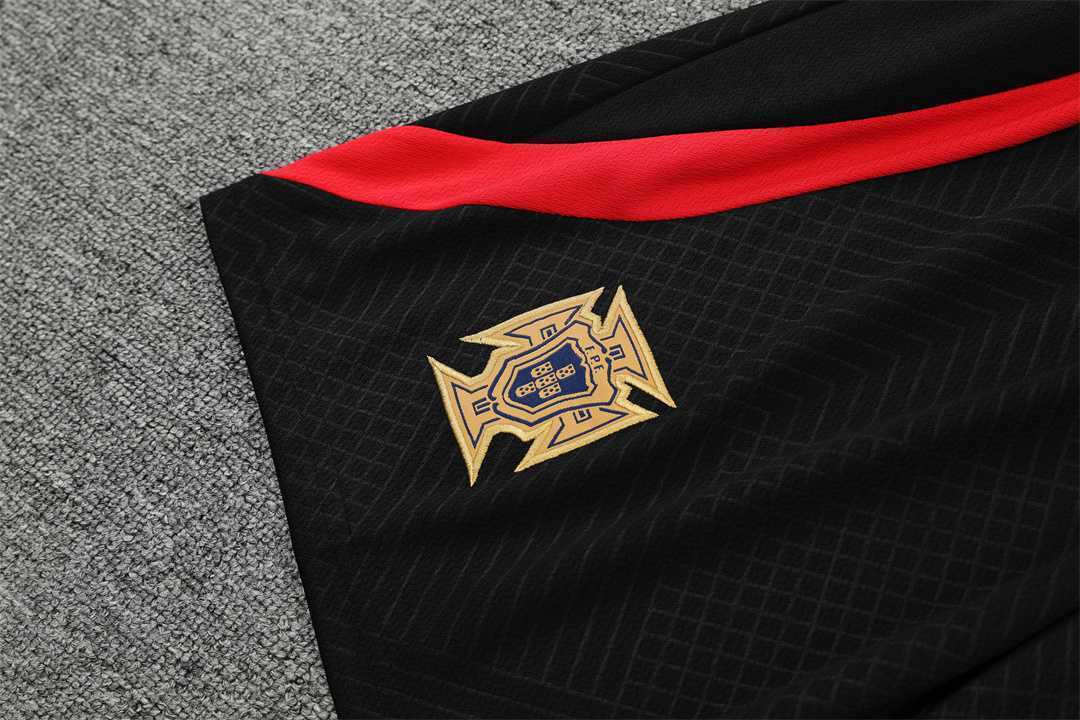 2022 Portugal Training Suit Short Sleeve Kit Black 1
