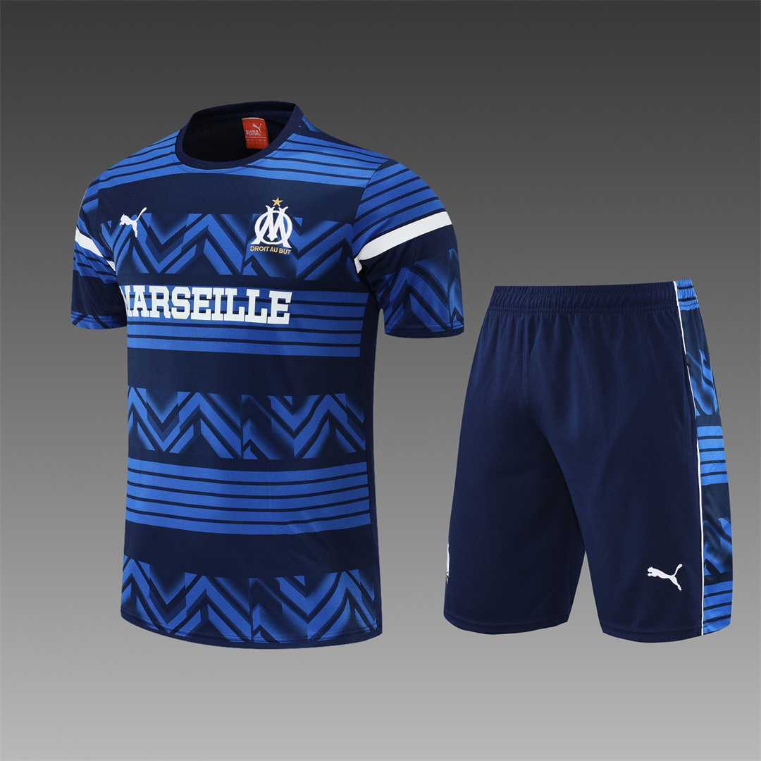 22-23 Marseille training suit short sleeve kit blue