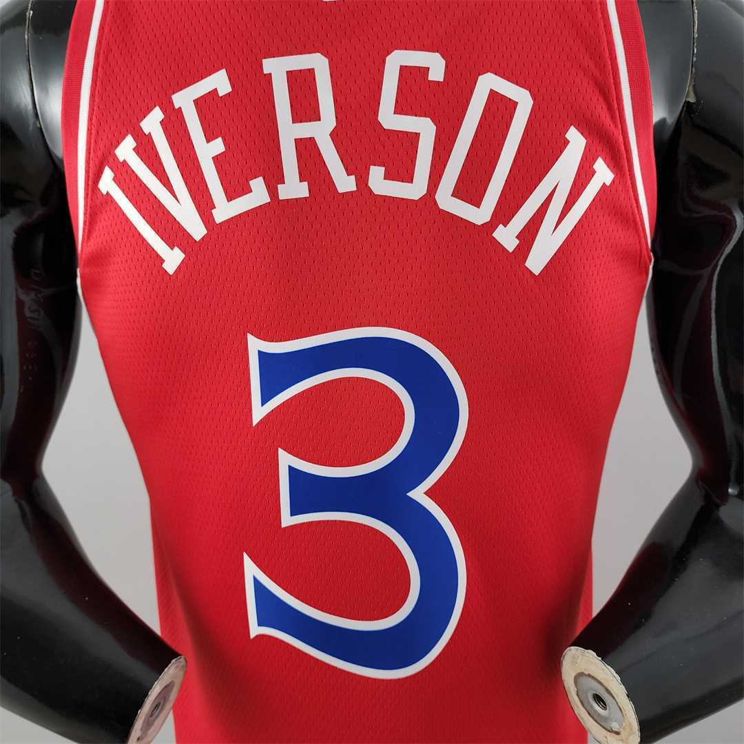 Rookie Philadelphia 76ers Iverson #3 red NBA Jersey 5