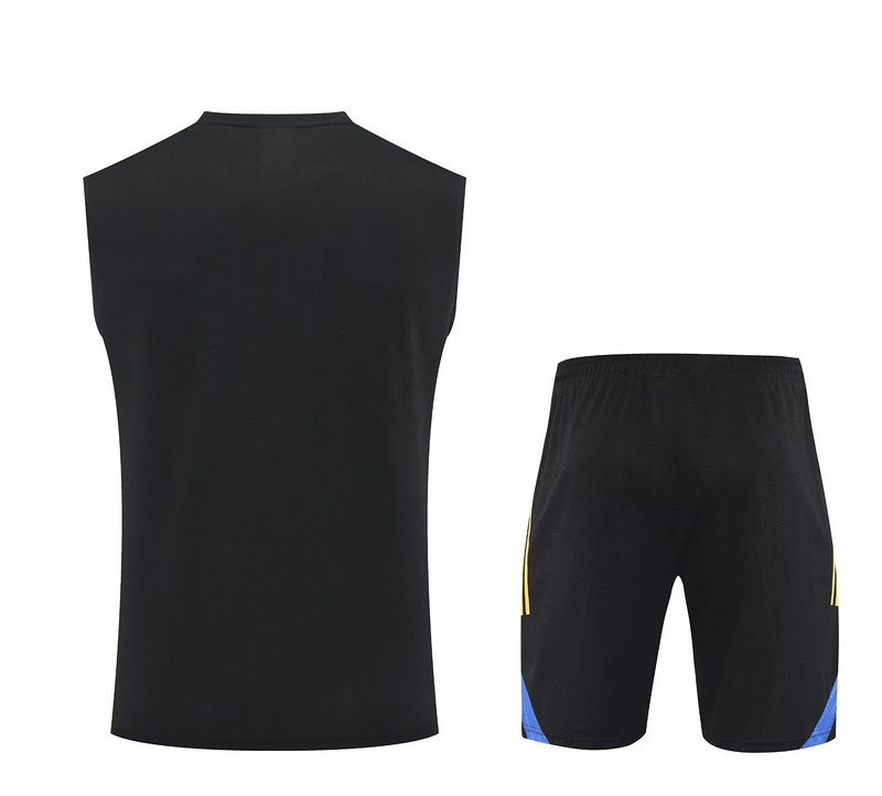 25-26 Manchester United Black&Blue Training Kits Football Vest Suits 2