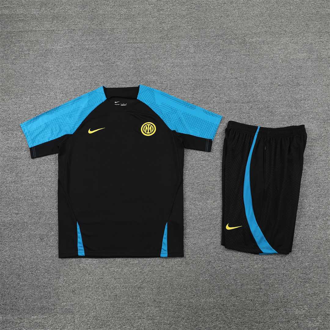 22-23 Inter Milan training suit short sleeve kit Black Blue 13