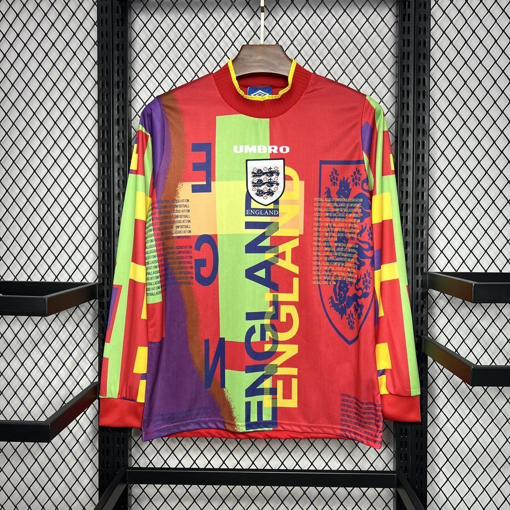 95-96 England Retro GoalKeeper Long Sleeve Kit Vintage Shirt Soccer AAAAJersey Yupoo