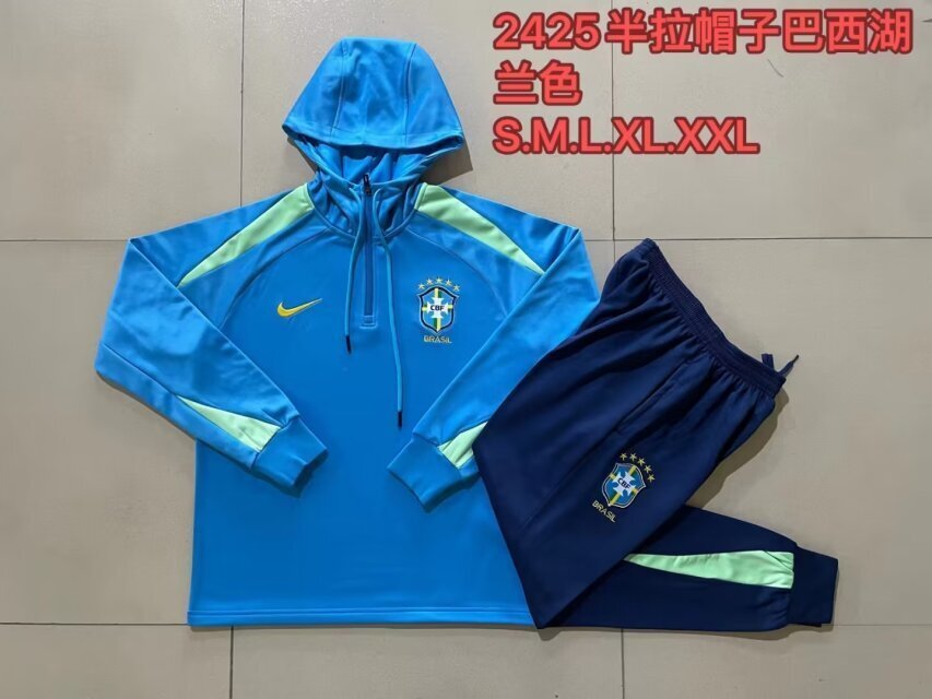 2024 Brazil Hoodie Long Sleeve Training Suit Football Shirts 3