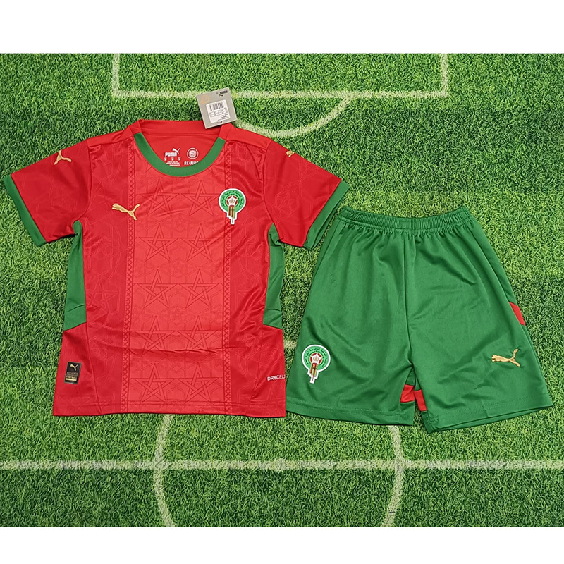 24-25 Morocco Home Kid Kits Youth Apparels Soccer AAAAJersey Yupoo