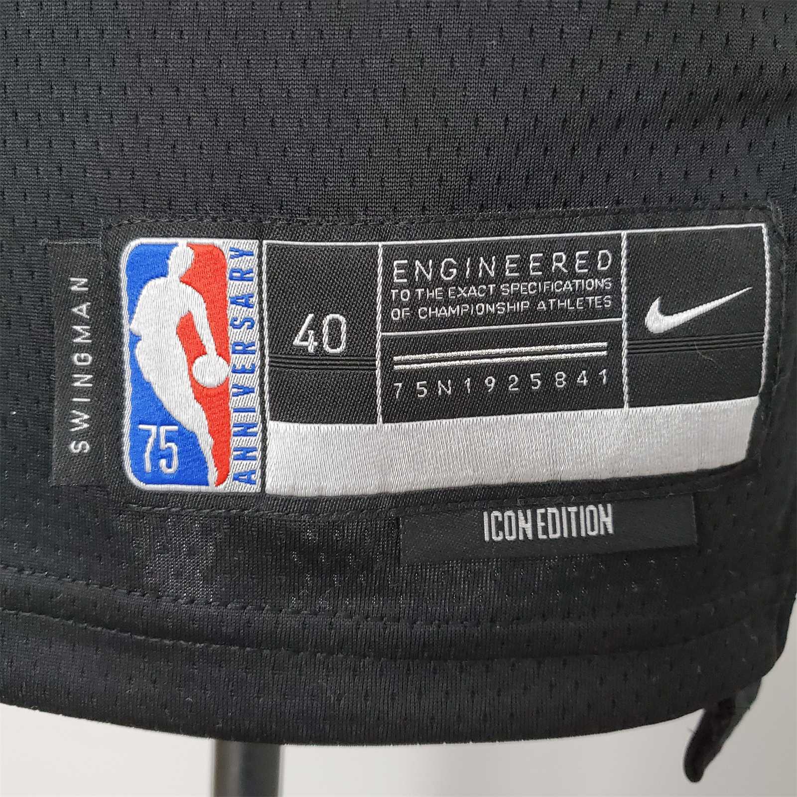 75th Anniversary Curry #30 Nets Black NBA Jersey 3