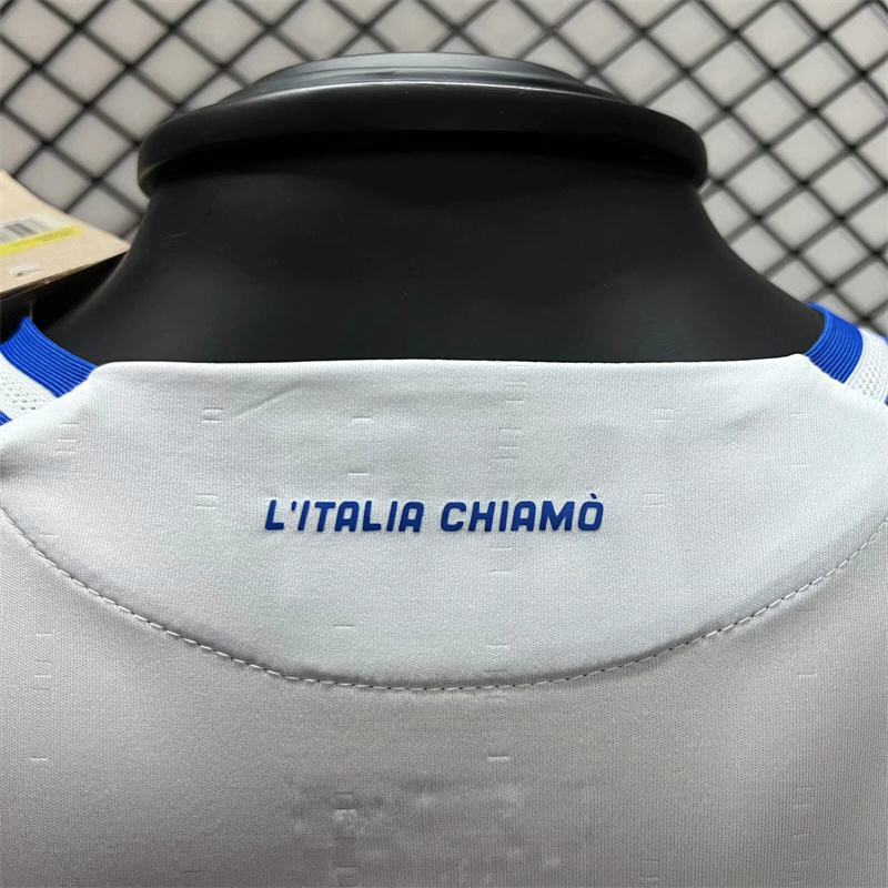 2024 Italy away white long sleeve player version 5