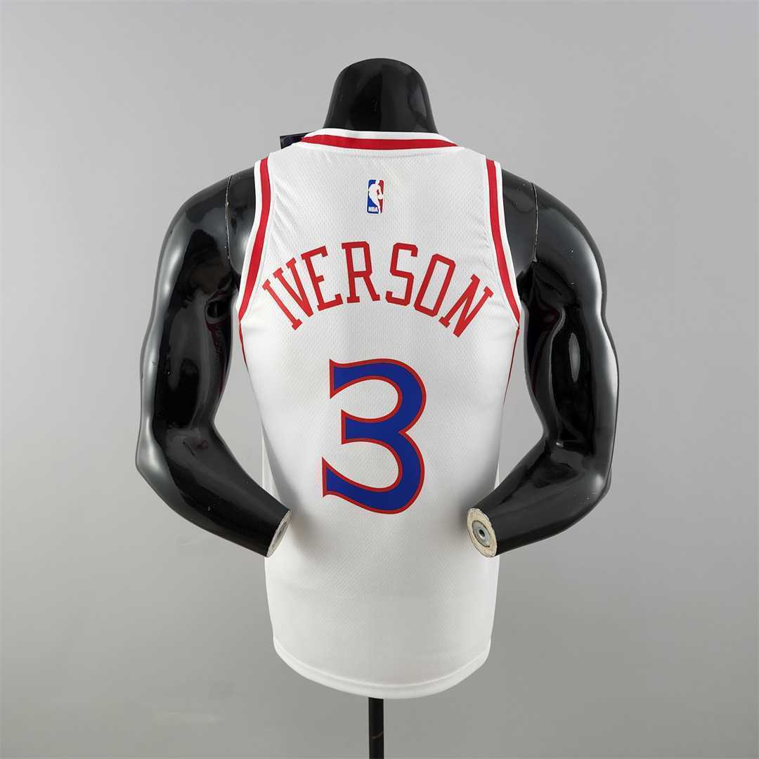 Rookie Philadelphia 76ers Iverson #3 white NBA Jersey 8